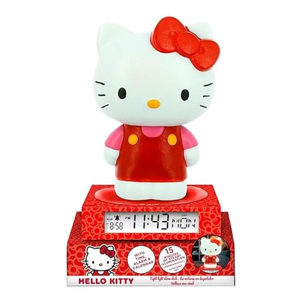 HELLO KITTY LAMPADA con orologio/data/sveglia digitale 24cm…x4